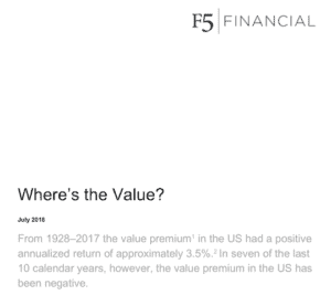 F5 financial, f5 financial planning, long-term investing, naperville financial, naperville financial planner, dfa info, value premium