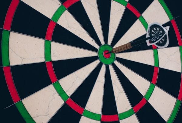 Reward of hitting the bullseye in darts