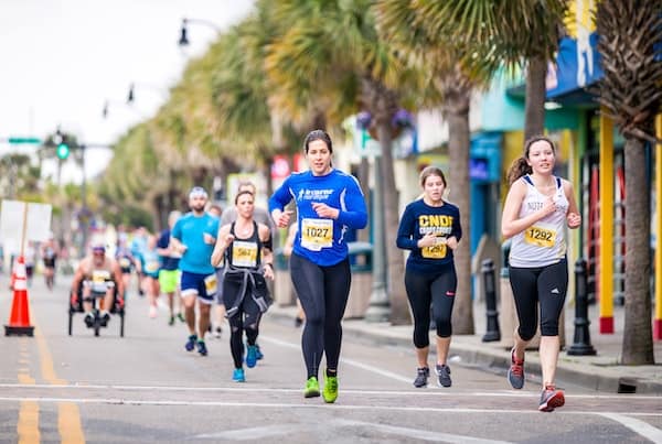 Marathon runners with endurance