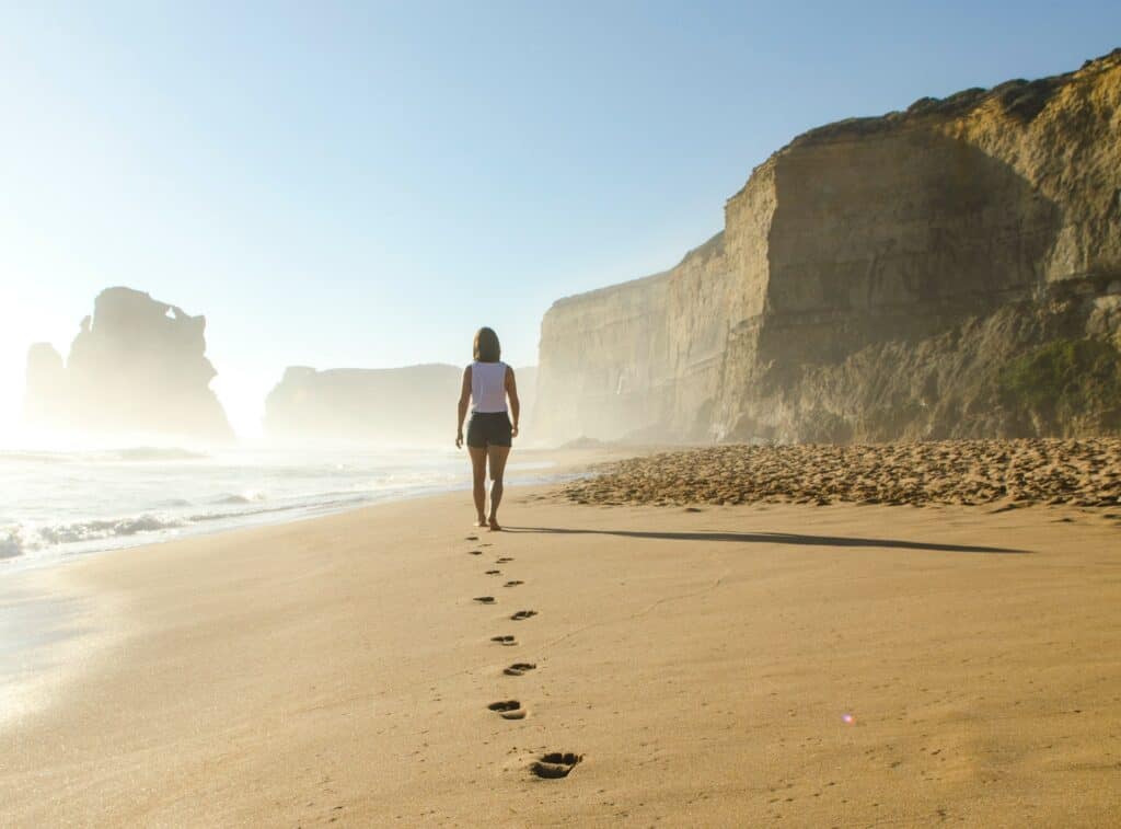 Footsteps in sand, making a choice