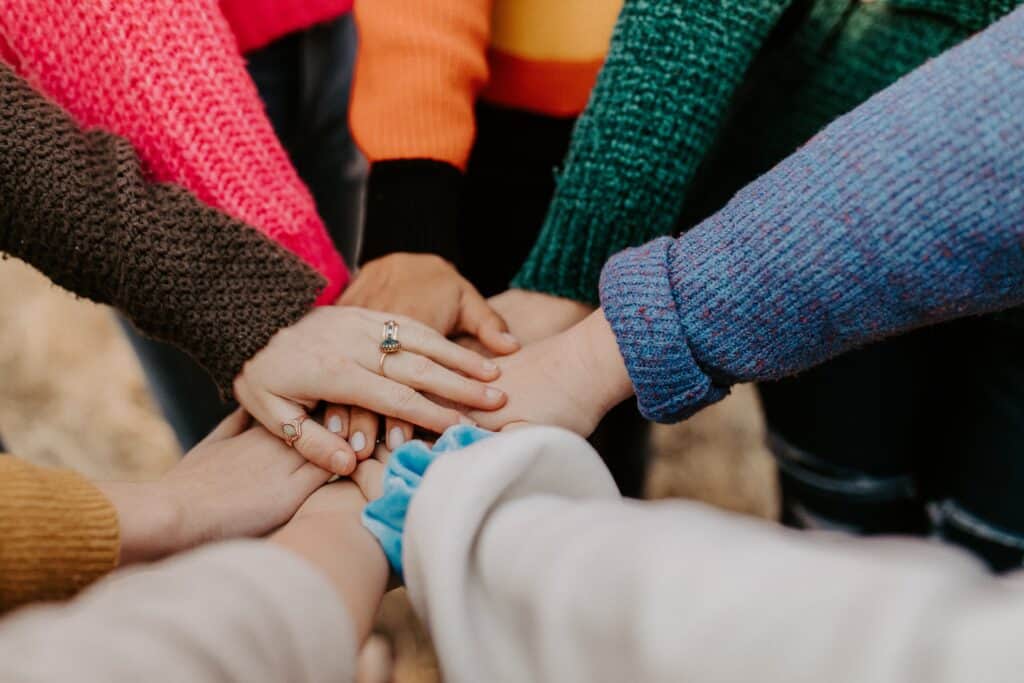 hands touching