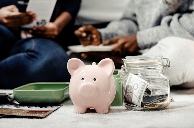 piggy bank and jar of money