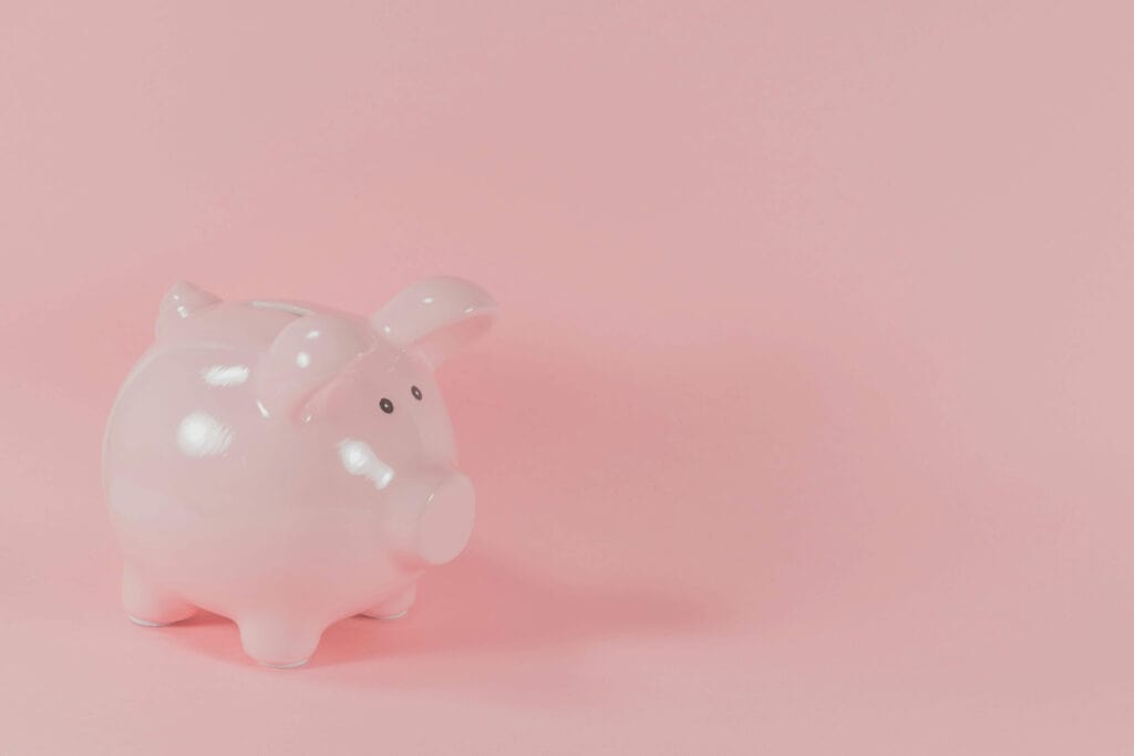 Piggy Bank in front of pink background